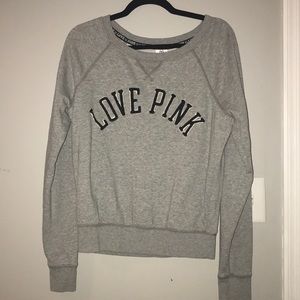 Gray pink crew neck